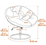 Кресло CLOUDE HOME, рогожка/металл, 97х98х90-96см, коричневый, 3М7-147 | изображение 15