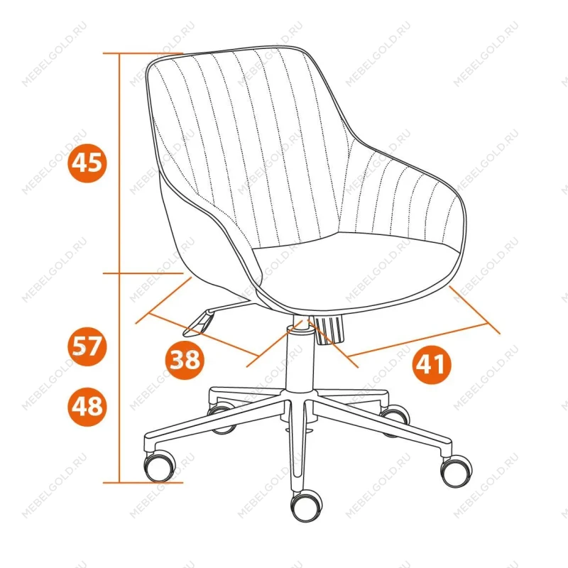 Кресло DUBLIN, велюр Clermon, св. -серый, 60 | изображение 13