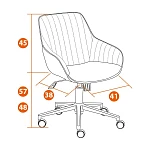 Кресло DUBLIN, велюр Clermon, св. -серый, 60 | изображение 13