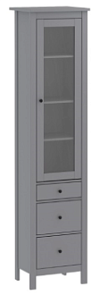 Шкаф с витриной Сага, 50х41х215 см, серый