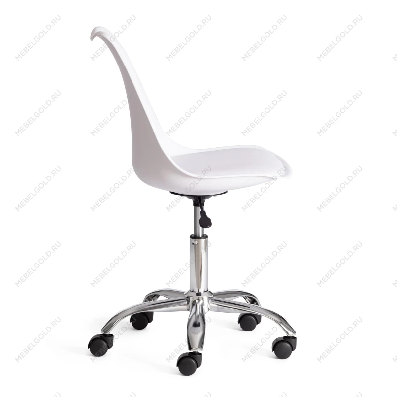 Офисное Компьютерное кресло TULIP (mod.106-1), металл/пластик/PU, 58 x 47 x 97см, White (белый) / Chrome (хром) | изображение 1