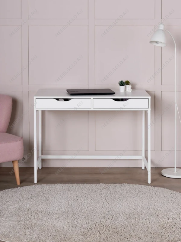 Стол письменный на металлических ножках Ингар Д 100x48x76, белый