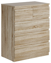 Комод Мальта, 3+2 ящика, с доводчиками, 80х48х98 см, дуб сонома