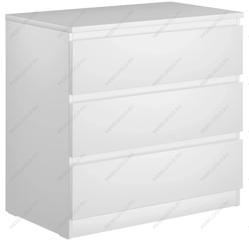 Комод Мальта, 3 ящика, с доводчиками, 80х48х76 см, белый
