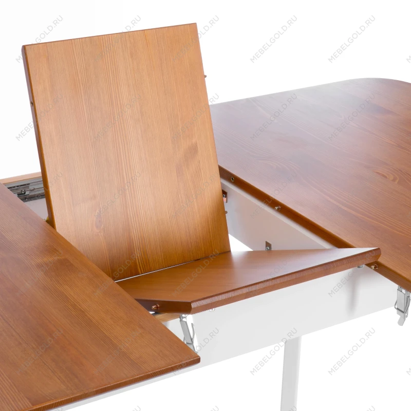 Стол Соната Люкс раздвижной/Sonata Lux extension table, массив сосны, антик/белый, 120-(150)х75х75 см | изображение 8