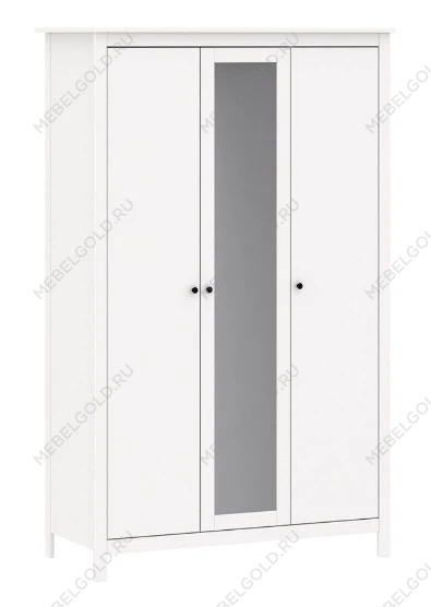 Шкаф распашной Сага, 3 двери, 132х64х215 см, белый