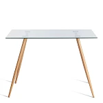 Стол SOPHIA (mod. 5003), металл/стекло (8мм), бук/прозрачный, 110 х 80 х 75 см | изображение 2