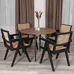 Кресло LOKI, дерево вяз/ротанг, черный, 50х50х84 см | изображение 12