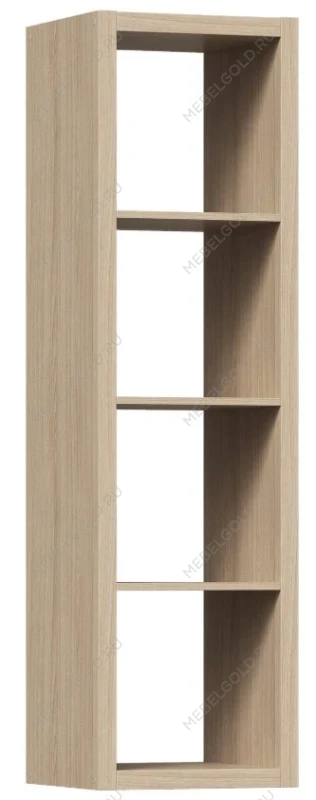 Стеллаж Фора, 4 полки, 147x42х38 см, дуб беленый