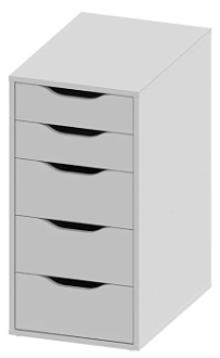 Комод Ингар, 5 ящиков, 36x71x53 см, белый