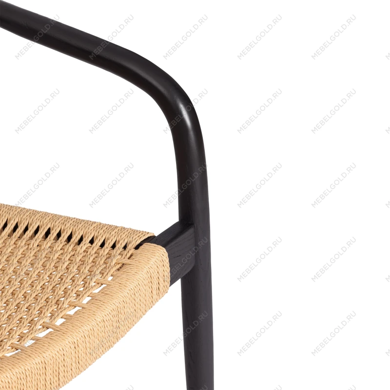 Стул MIDGARD, дерево вяз/бечевка, черный, 50х51х78,5 см | изображение 8