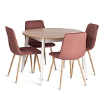 Стул CHILLY (mod. JSC-220), Велюр/металл, 44,5х52,5х88 см, Coral (коралловый) HLR44 / натуральный | изображение 5