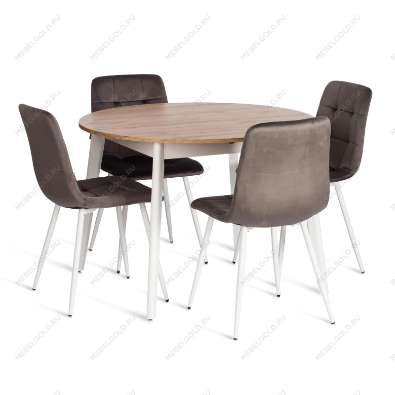 Стул CHILLY (mod. JSC-220), Велюр/металл, 44,5х52,5х88 см, Dark grey (темно-серый) HLR24 / белый | изображение 5