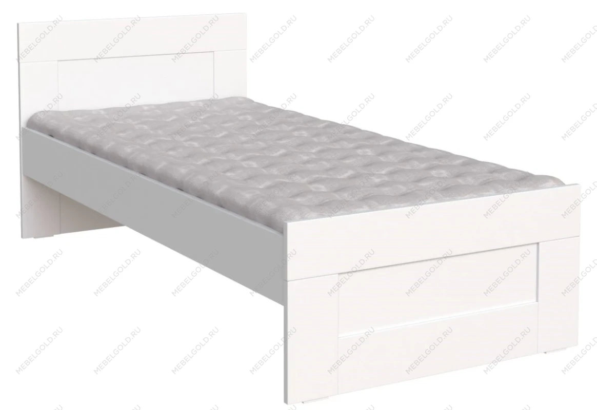 Кровать односпальная Сириус, 90х200 см, белая