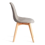 Стул CINDY SOFT (mod. C1021F1-1), велюр/дерево бук, 55 х 48 х 83 см, Светло-серый HLR39 / натуральный | изображение 1