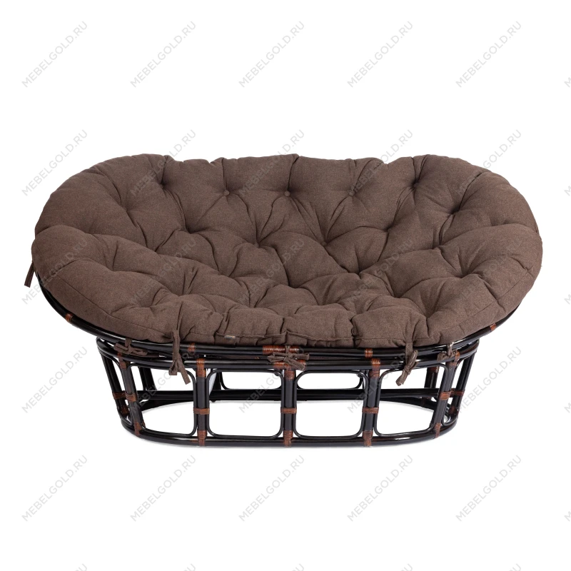 Диван MAMASAN/МАМАСАН 23/02 W/с подушкой, подушка 182х119 см, 169х102х80 см, Antique brown (античный черно-коричневый), ткань, коричневый, 3М7 | изображение 2