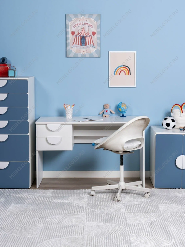 Стол письменный детский Пикси 120х75х57, белый (робкий подснежник) | изображение 16