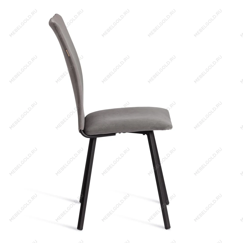 Стул обеденный La Rousse, флок, серый/черный, 29, 49х50х93 | изображение 2