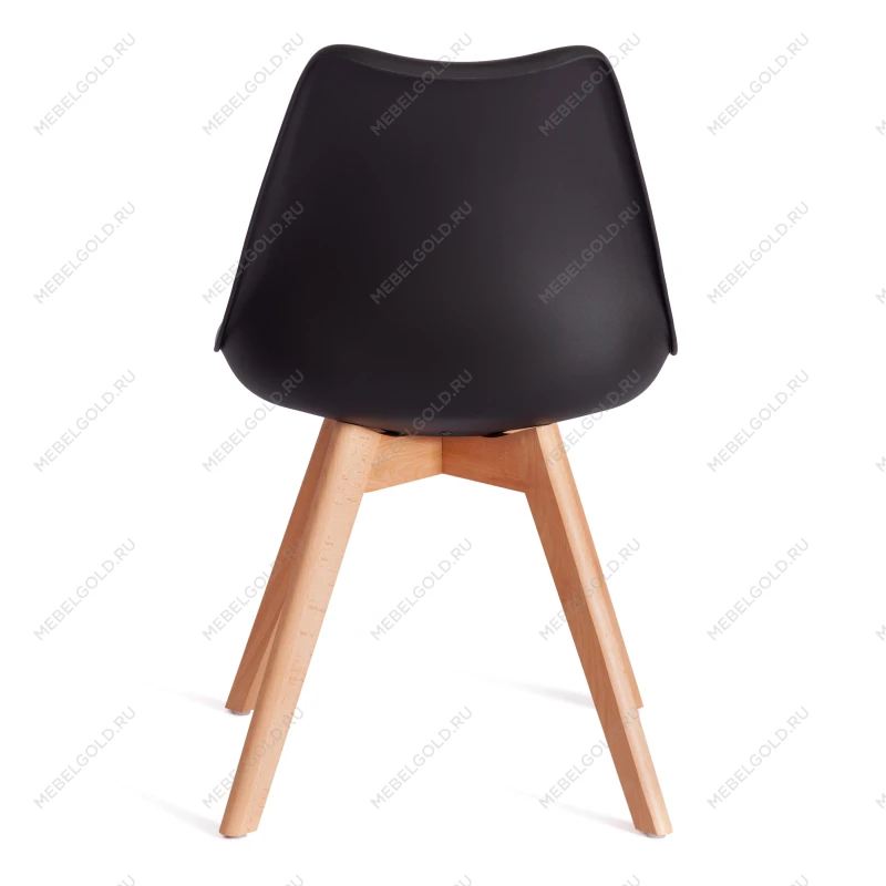 Стул TULIP (mod. 73-1), дерево/пластик/экокожа, 47,5x55x80 см, Черный (Black) | изображение 3