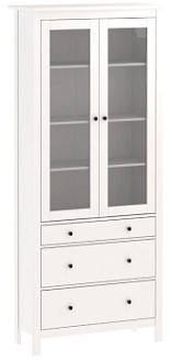 Шкаф с витриной Сага, 90х41х215 см, белый