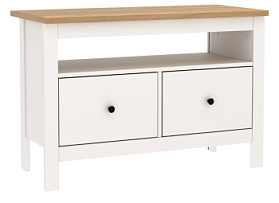 Тумба Сага, 2 ящика, 91х42х63 см, белая/ясень