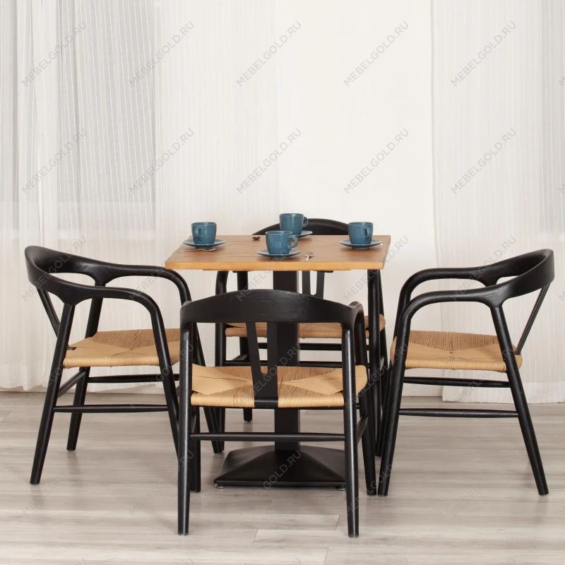 Стул VALI, дерево вяз/бечевка, черный, 50х46х77 см | изображение 9