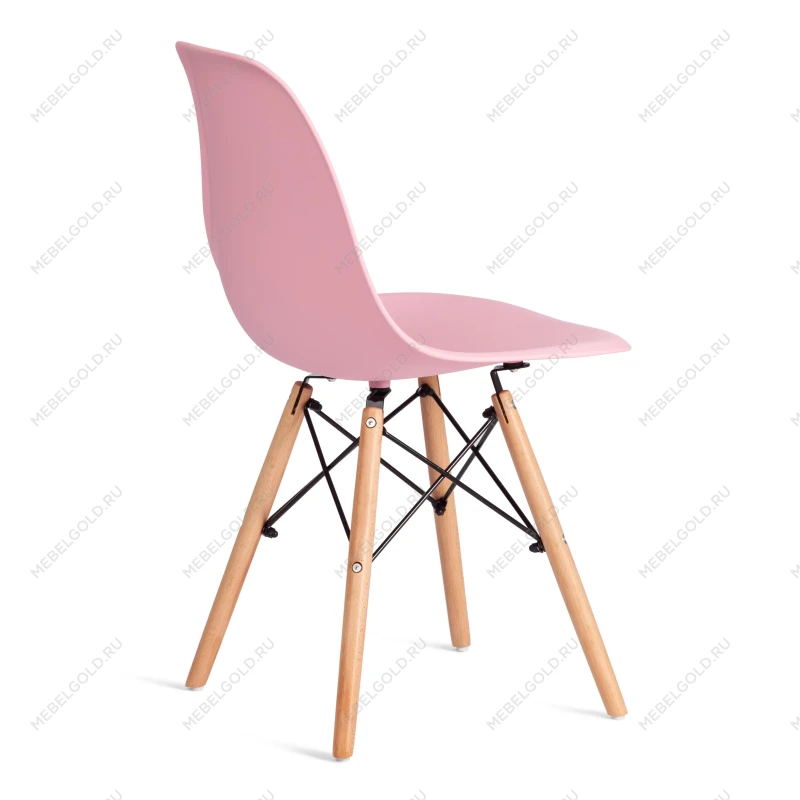Стул CINDY (EAMES) (mod. 1801), дерево бук/металл/сиденье пластик, 45x51x82 см, Light pink (светло-розовый) | изображение 2