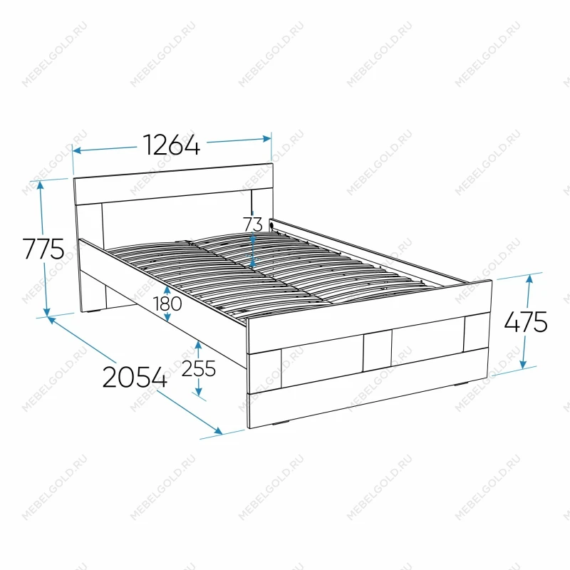 Кровать двуспальная Сириус, 120х200 см, дуб сонома | изображение 5