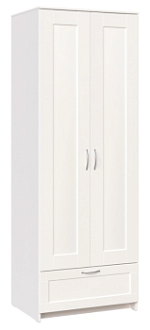 Шкаф Сириус, 2 двери и 1 ящик, 78х59х220 см, белый