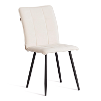 Стул обеденный Bari, LT, флок, молочный/черный, 4, 41х55х89 см