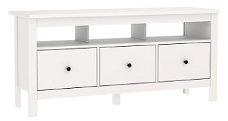 Тумба ТВ Сага, 3 ящика, 131х42х63 см, белая