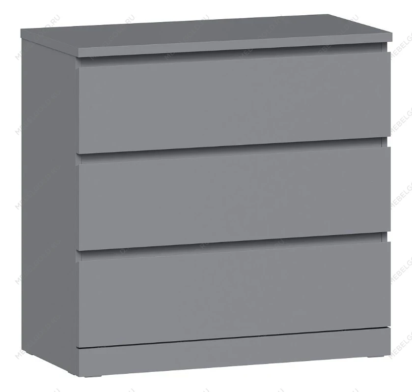 Комод Варма, 3 ящика, 80х78х40 см, эмаль серая