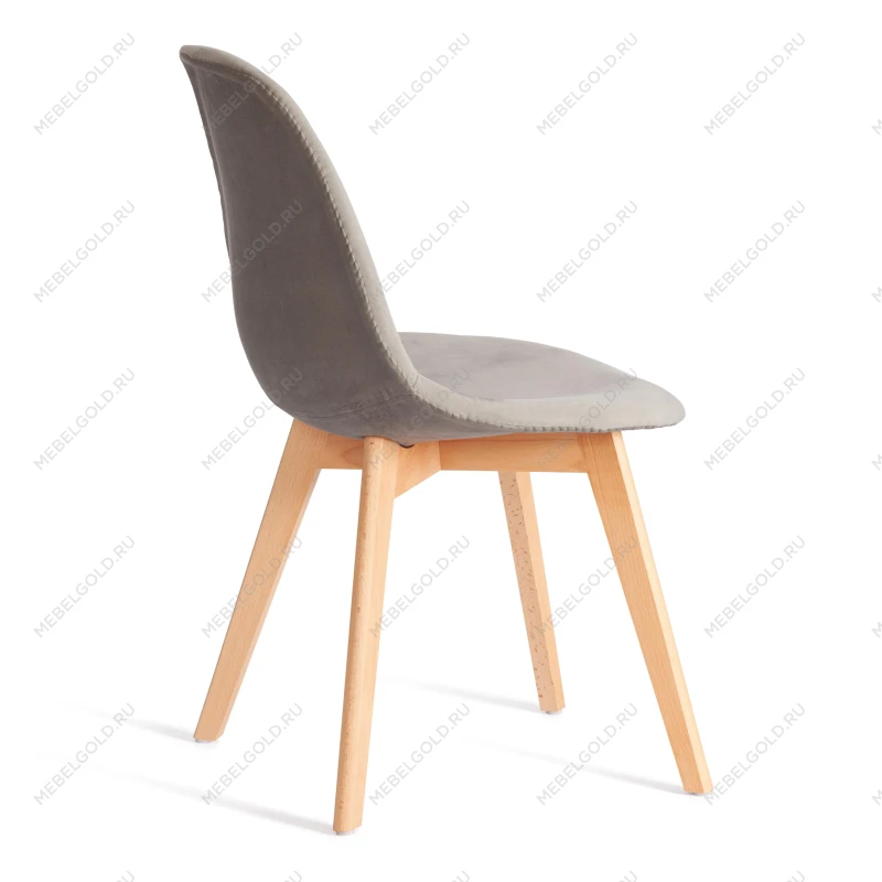 Стул CINDY SOFT (mod. C1021F1-1), велюр/дерево бук, 55 х 48 х 83 см, Светло-серый HLR39 / натуральный | изображение 2