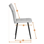 Стул обеденный La Rousse, флок, серый/черный, 29, 49х50х93 | изображение 19