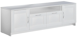 Тумба для ТВ Сириус, 2 двери и 2 ящика, 156х41х47 см, белая