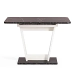 Стол обеденный FOX раздвижной, ЛДСП, 68.6x110-145x75 см, Мрамор черный/Белый | изображение 2