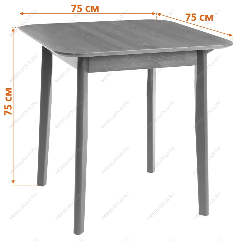 Стол Соната Люкс/Sonata Lux table, 75х75х75 см, массив сосны, антик /графит, 75х75х75 см | изображение 6