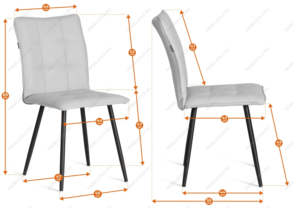 Стул обеденный Bari, LT, флок, молочный/черный, 4, 41х55х89 см | изображение 16