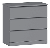 Комод Варма, 3 ящика, 80х78х40 см, эмаль серая