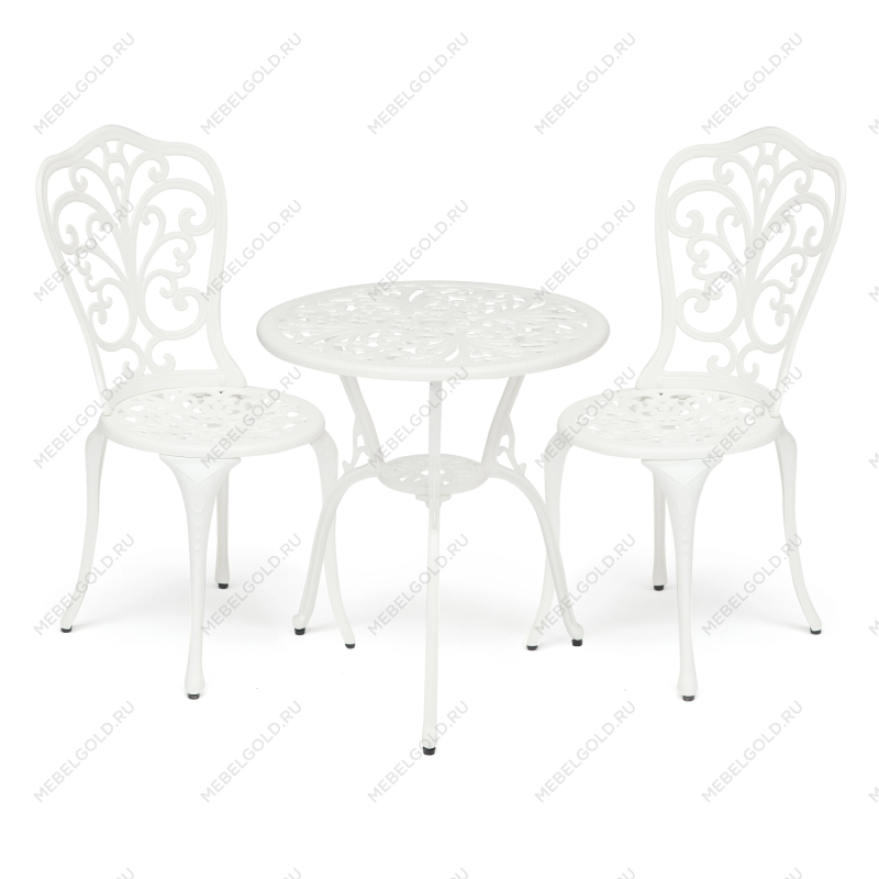 Комплект Secret De Maison Romance (стол +2 стула), алюминиевый сплав, D60/H67, 53х41х89см, butter white