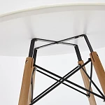 Стол CINDY NEXT (mod. 70-80 MDF), металл/мдф/бук, белый/натуральный, D70х75см | изображение 1