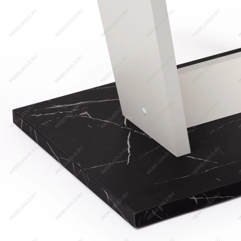 Стол обеденный FOX раздвижной, ЛДСП, 68.6x110-145x75 см, Мрамор черный/Белый | изображение 12