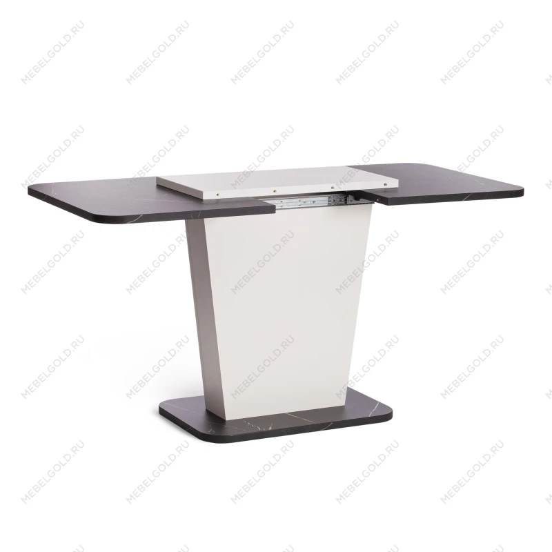 Стол обеденный GENT, ЛДСП, 110-145x68,6x75,5 см, Мрамор Блэк Роял/Белый | изображение 5