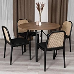 Стул FREYA, дерево вяз/ротанг, ткань лён, черный/черный лен, 46х41х79,5 см | изображение 10