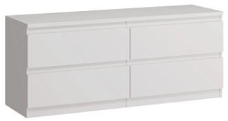 Тумба для ТВ Кастор, 4 ящика, 130х40х54 см, белая