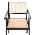 Кресло LOKI, дерево вяз/ротанг, черный, 50х50х84 см | изображение 5