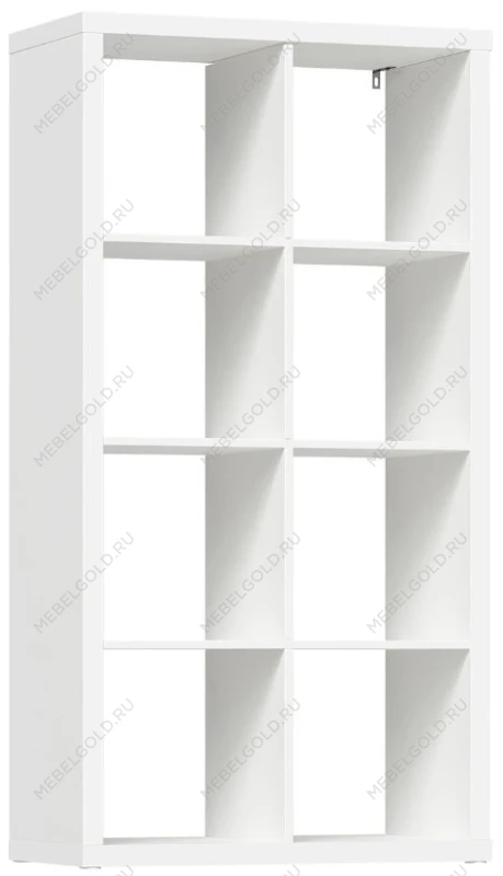 Стеллаж Фора, 8 полок, 77х147х38 см, белый