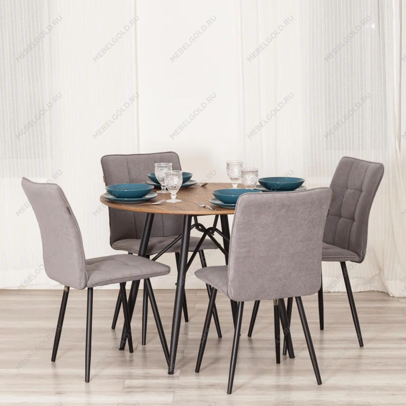 Стул обеденный Bari, LT, флок, серый/черный, 29, 41х55х89 см | изображение 10