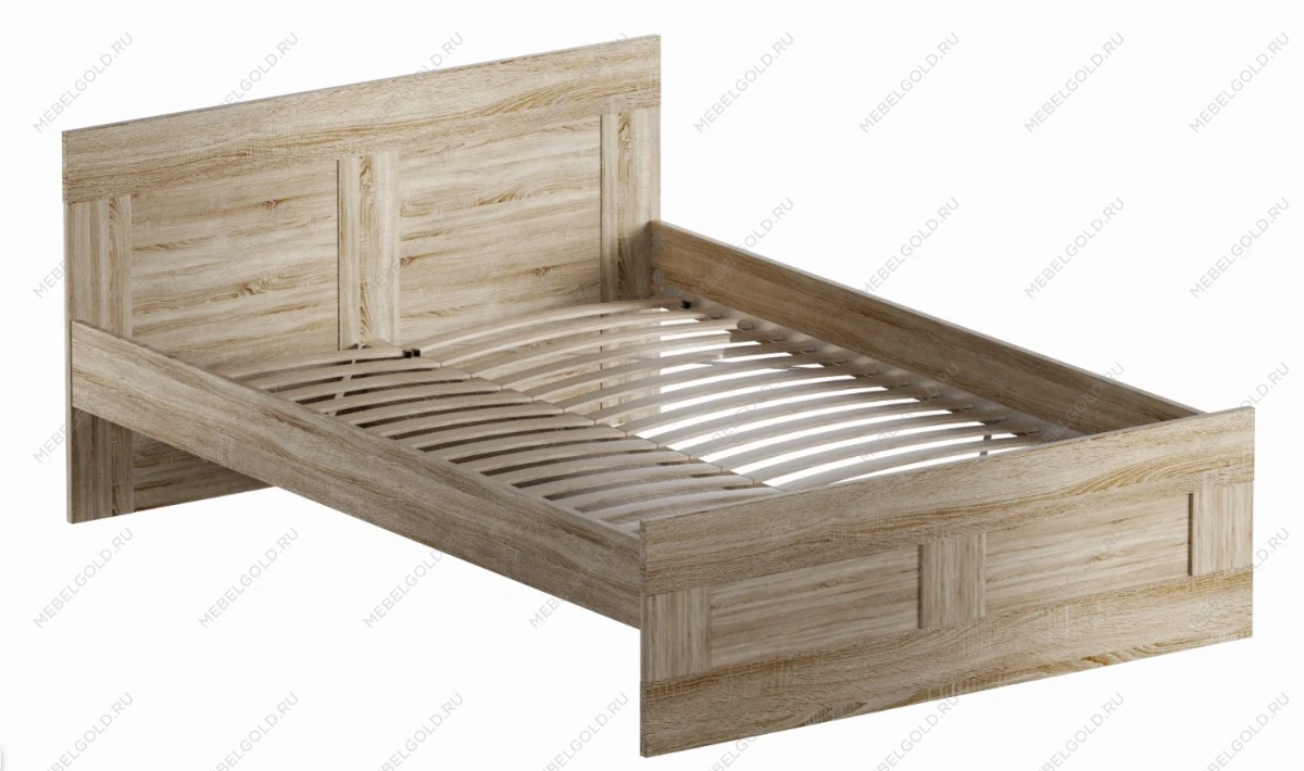 Кровать двуспальная Сириус, 140х200 см, дуб сонома