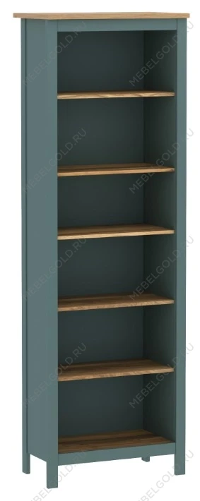 Стеллаж Сага, 70х42х215 см, темно-бирюзовый/ясень